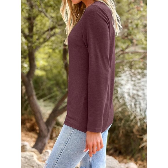 Long Sleeve Shirts for Women Business Casual Tops Fall Fashion Clothes Workout P - Picture 3 of 6